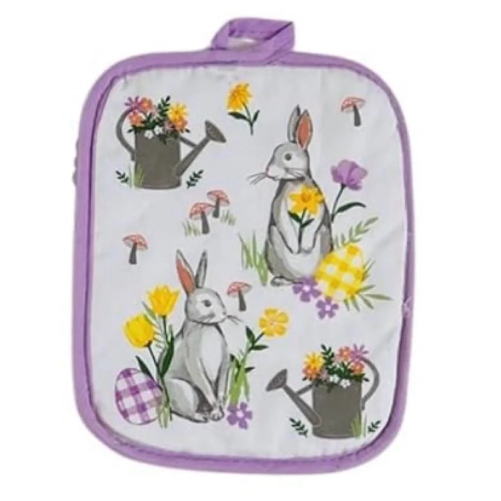 Easter Bunny Pot Holder and Oven Mitt